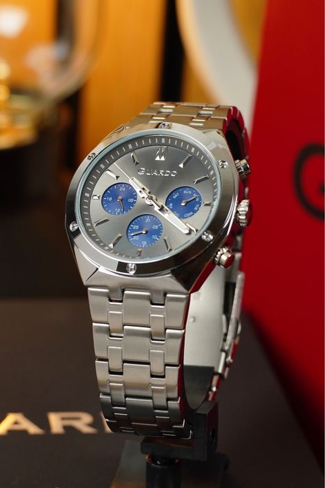 Чоловічий годинник GUARDO 012781-5 | Японський механізм Miyota | Сталь