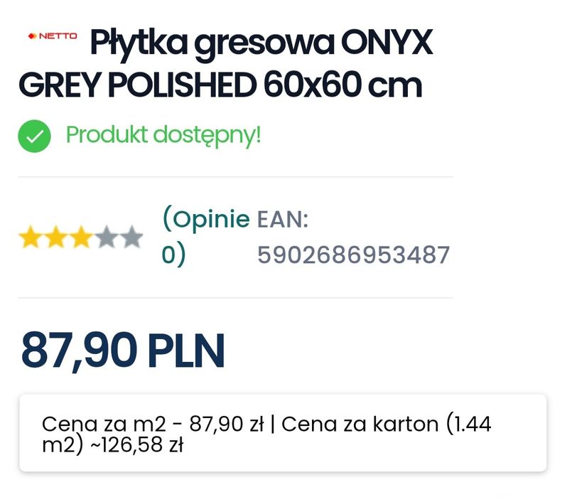 Płytki gresowe Onyx Grey