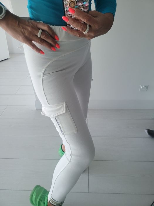 Spodnie dres joggery paski Kieszenie gumka