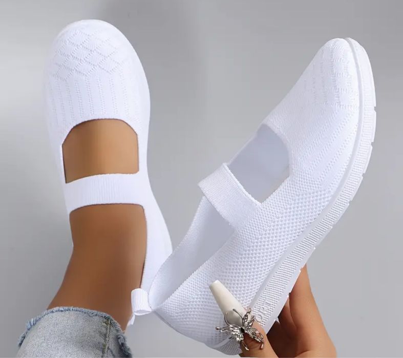 Елегантні дихаючі тканинні плоскі туфлі,комфортні,