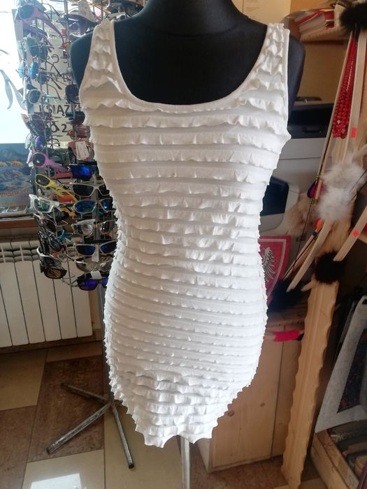Sukienka tunika h&m xs na s kremowa, bez wad