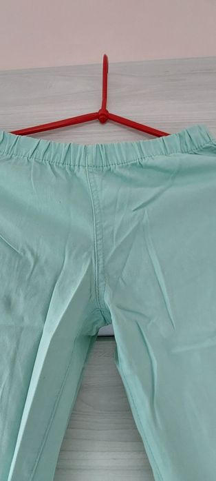 Spodnie rurki leginsy legginsy miętowe pieces  jeansowe S