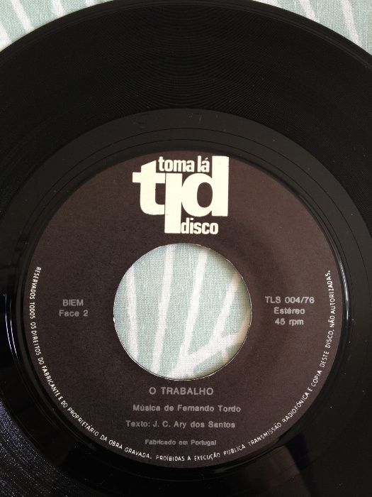 Disco Vinil "Fernando Tordo, Ary dos Santos ‎– Alegria Na Luta"