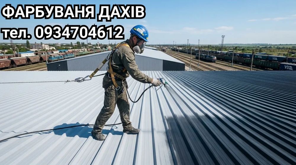 Фарбуваня Миття дахів гараражів паканів ангарів
