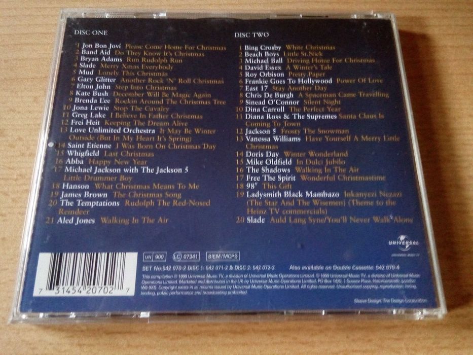 Christmas - The Album 2xCD - JonBon Jovi Sade Bryan Adams Abba Kate Bush Elton John Temptations Michael Jackson Beach Boys Roy Orbison Sinéad O'Connor