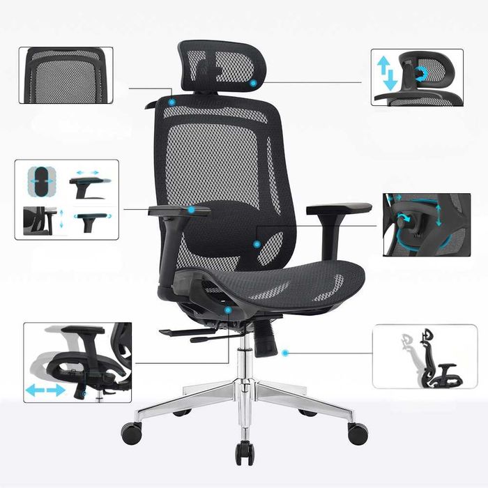 Ergonomiczny fotel biurowy biurowy SITLAB Elite - czarny