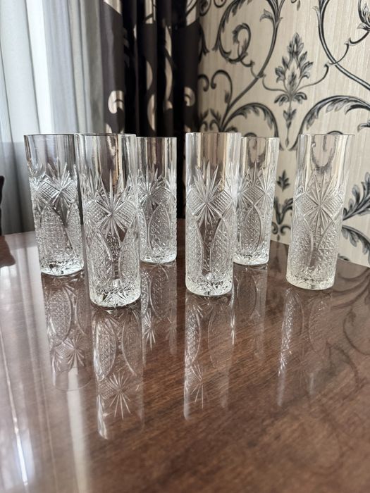 Стаканы хрустальные высокие