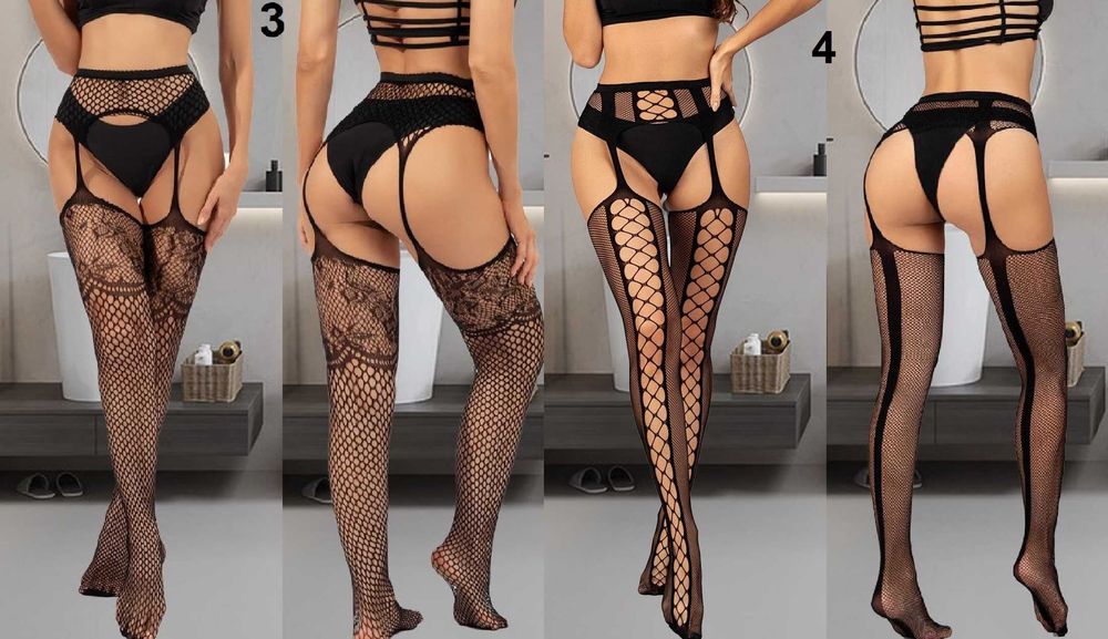 Ажурні та що світяться еротичні панчохи сітчасті колготки висока талія