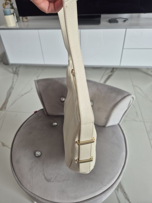 Torebka damska Lasocki kremowa że skóry naturalnej