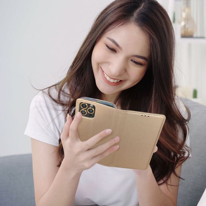 Etui z klapką na Motorola G56 5G Smart Case Book złote