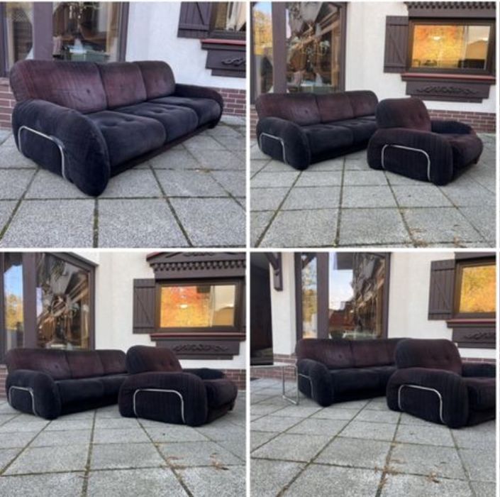 Mid century sofa + fotel. Wlochy lata 70-te