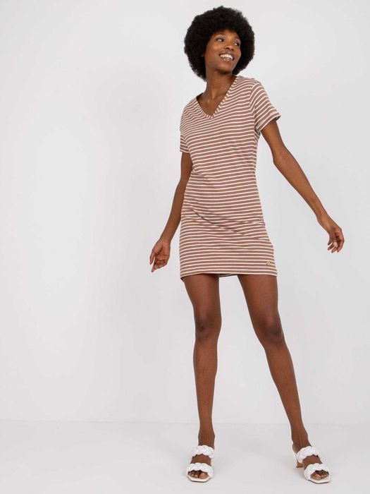 Brązowa sukienka bawełniana STITCH & SOUL XS S