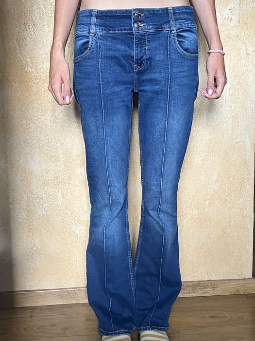 flare jeans dzwony niebieskie vintage