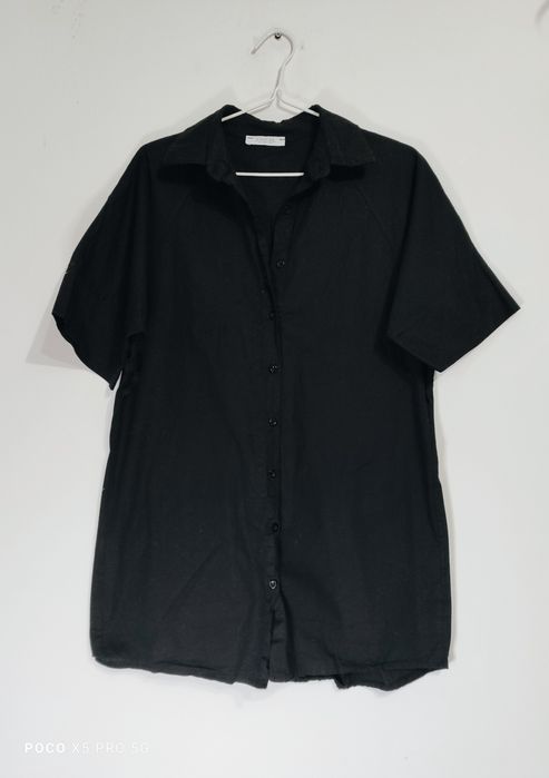 Czarna bawełniana koszulka damska oversize Candida