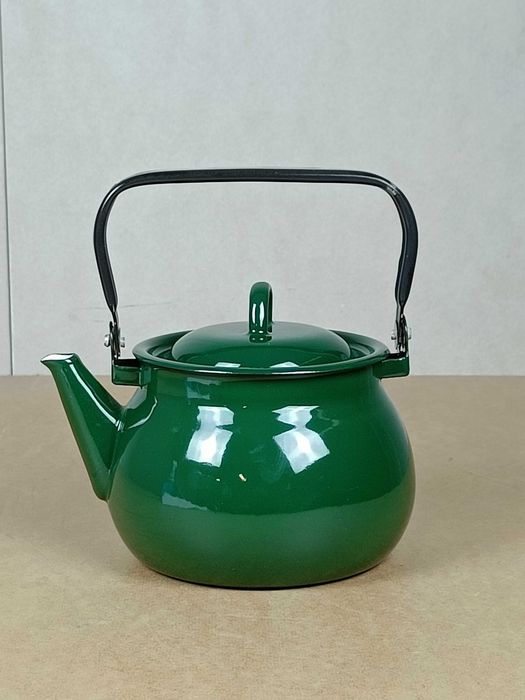 Czajnik / dzbanek emaliowany 2,5 l zielony retro vintage - OUTLET