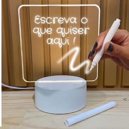 Quadro LED de Mesa para Escrever – Personalizável