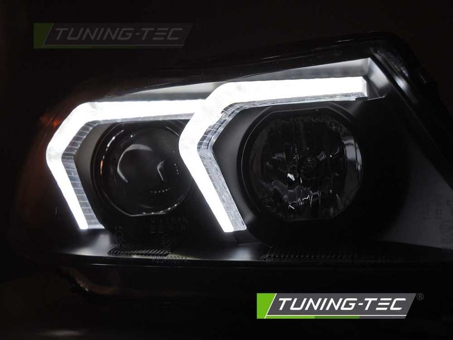 Lampy przednie przód BMW E90 E91 05-11 RINGI LED U-BAR NEON BLACK NOWE