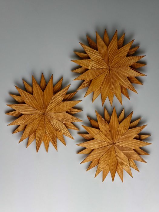 Комплект подставок под горячее. Дерево. 4 шт. Ручная работа.