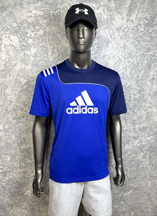 Adidas Climalite футболка L размер спортивная синя с лого