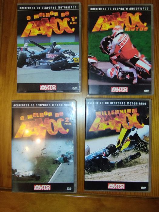 Lote de 4 DVDs Acidentes do Desporto Motorizado Auto motor