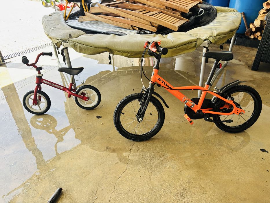 Bicicleta Infantil B'TWIN Laranja + Oferta Bicicleta de Equilíbrio Chicco