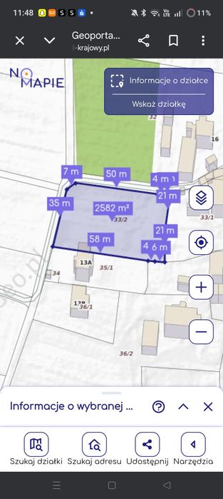 Działka budowlana o powierzchni 2582 m² Nowa Wieś, gmina Bolesławiec - More