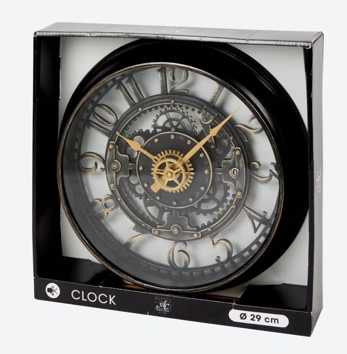 Zegar Ścienny Industrialny Loft na Baterie Dekoracyjny do Salonu Nowy