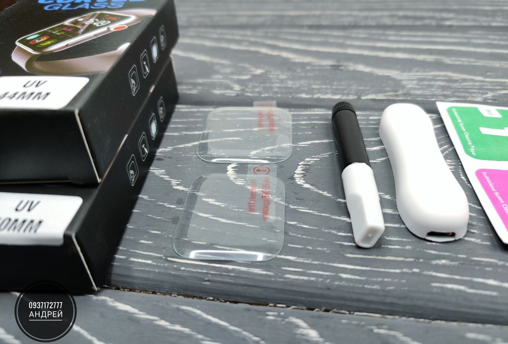 Стекло изогнутое на УФ клею Apple Watch 44/ 40 mm/ 41/ 45 мм Скло