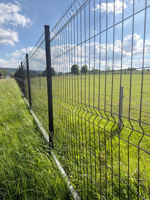 Ogrodzenie Panelowe 3D Komplet do montażu Panel Słupek Podmurówka Transport