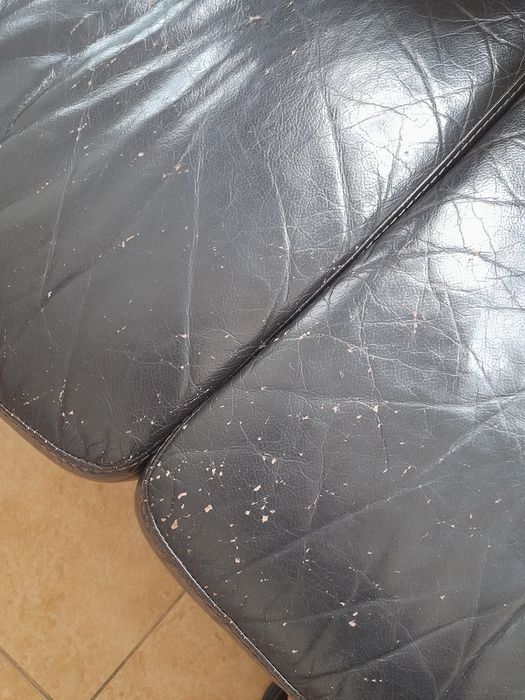 Sofá em pele preto