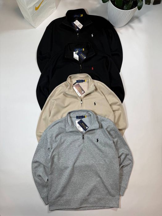 Кофта 1/4 Polo чорна Зіп-худі поло ральф лаурен Пів замок