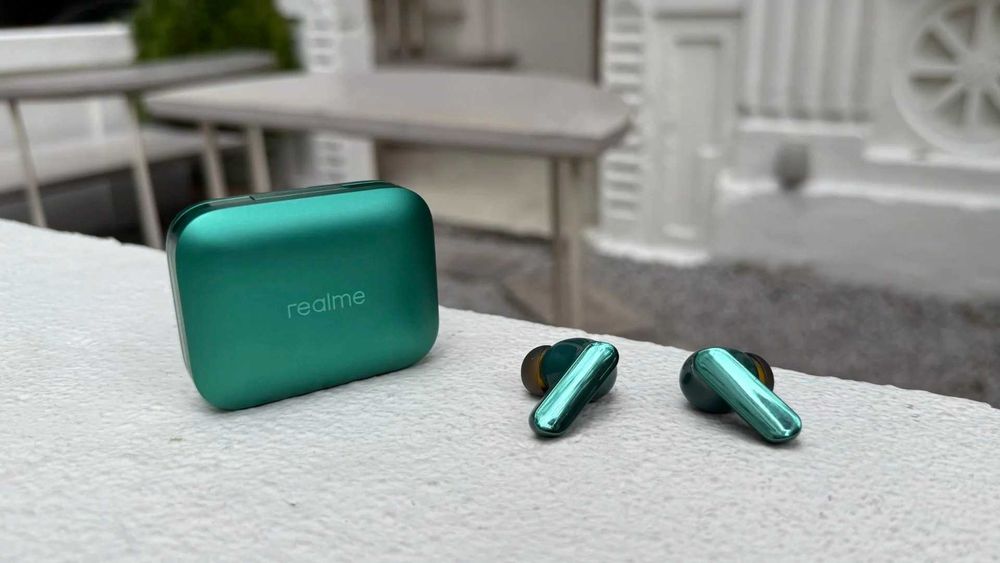 ‼️+ЧОХОЛ! Realme Buds Air 7 Pro(Bl/Green)|Беспроводные блютуз наушники