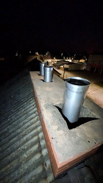 Frezowanie kominów metodą diamentową, montaż wkładów kominowych.