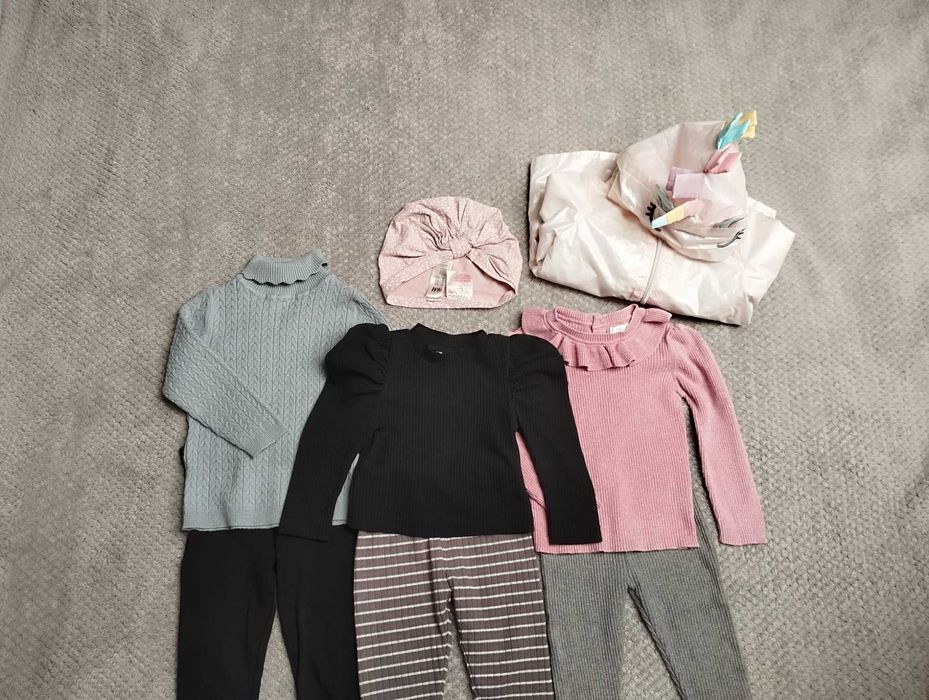 Zestaw h&m legi bluzki next j nowe i nowe 74/80 prążek czarna