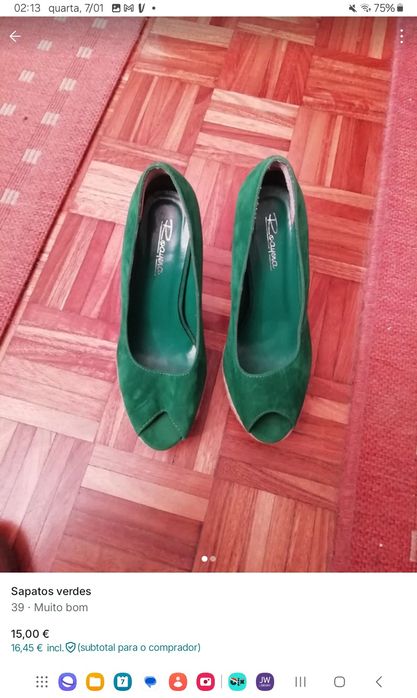 Sapatos verdes quase novos