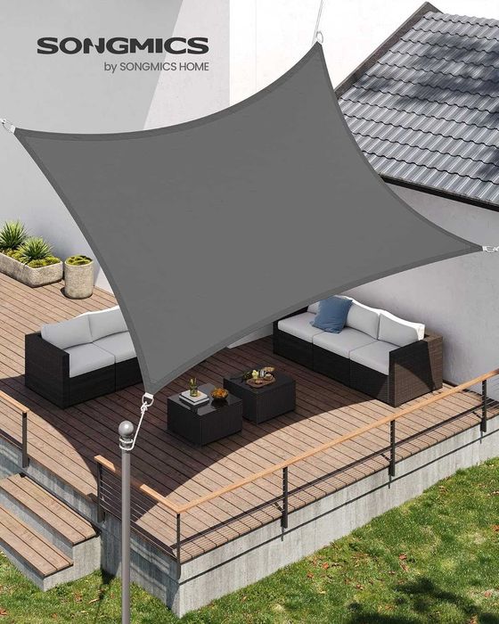 SONGMICS - Toldo vela de sombra retangular 3 x 5