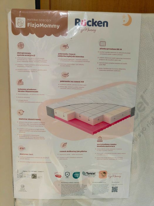 Materac dziecięcy Rucken fizjomommy 60x120cm