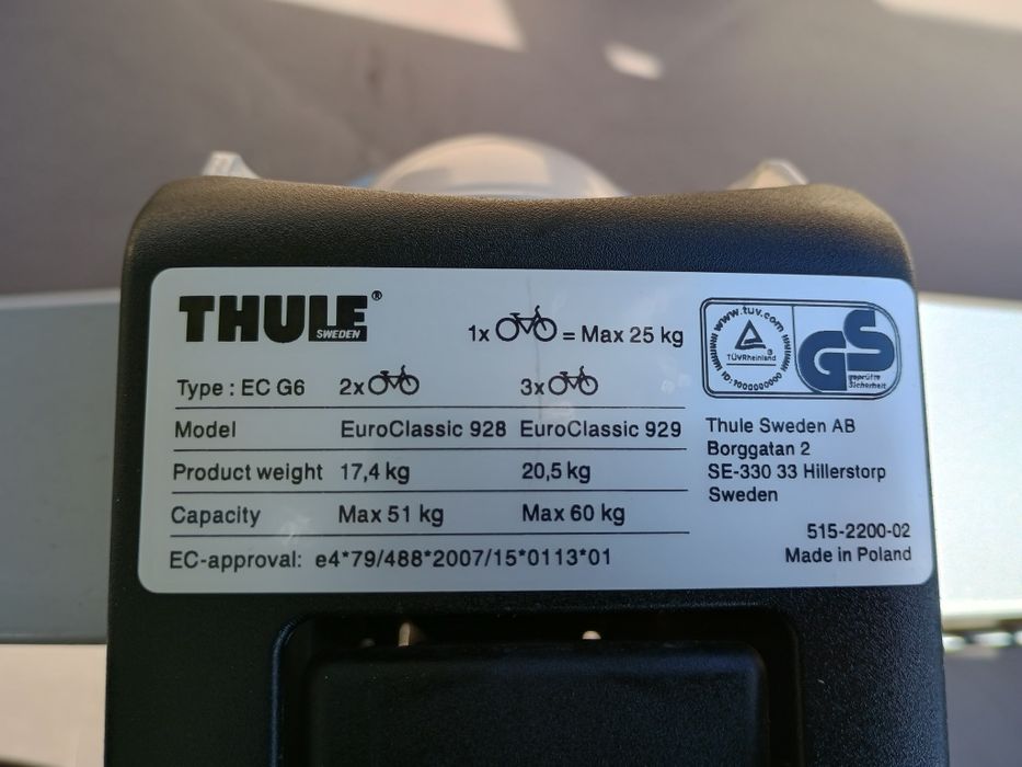 Bagażnik uchwyt rowerowy Thule EC 929 G6 LED 3+1