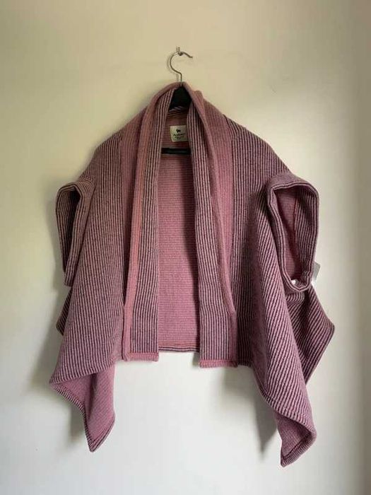 Kamizelka wełniana bezrękawnik wełniany alwero pink ponczo