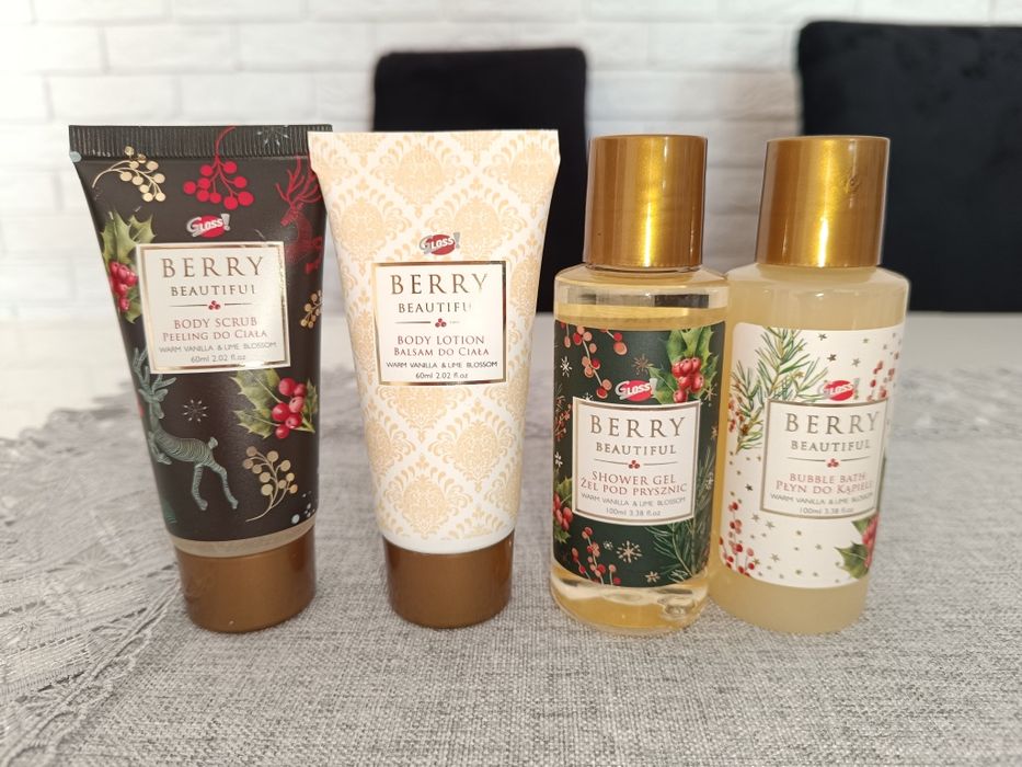 Zestaw kosmetyków żel, płyn, peeling, balsam 100 ml, 60 ml