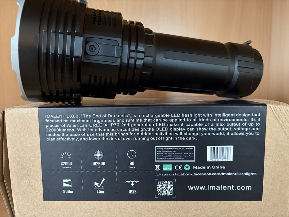 Latarka Imalent DX80 •32000 Lumen•wyświetlacz OLED