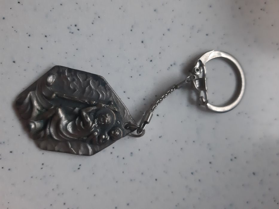 Zawieszka prl stara metal Jan Paweł II droga krzyżowa Kościół vintage