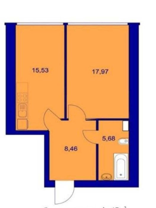 ПРОДАЖ 1 кім. кварт. Мила 48 м2 Частковий ремонт м. Житомирська