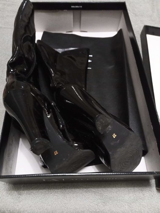 Botas em Verniz Preto, N.º 37 - Lanidor - novas