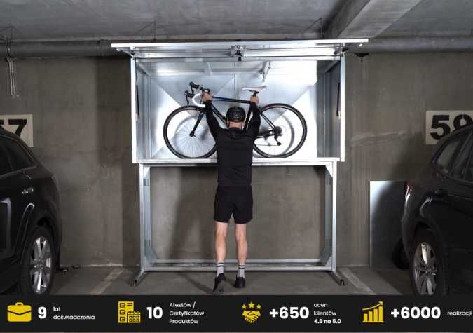 box garażowy, boks na rower, szafa garażowa, przechowywanie roweru
