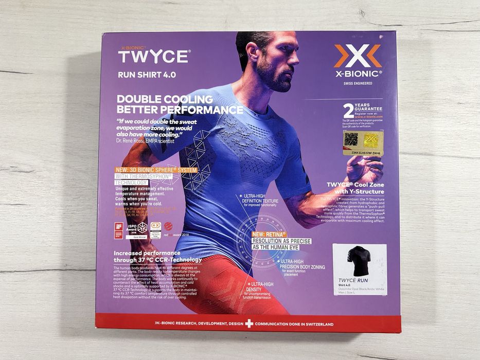 Футболка X-Bionic Twyce Run Shirt 4.0 Dolomite Opal Black/Arctic White