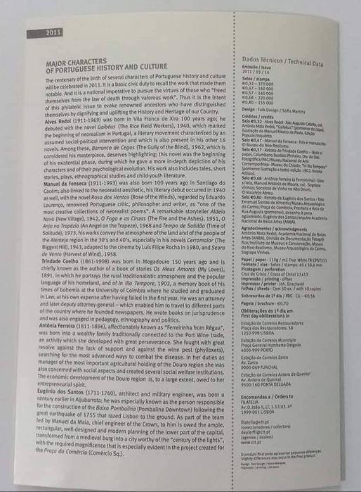 Vultos da História e da Cultura - Pagela