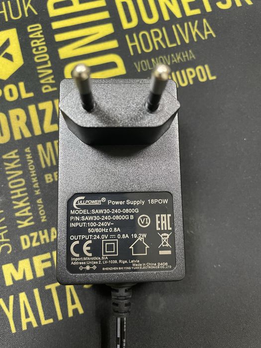 Блоки живлення 24V 0.8A 18W, 24V 1.2A 28.8W (MikroTik / ULLPOWER)