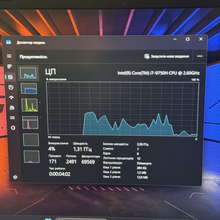 Ігровий ноутбук Asus Rog Strix i7 9750H, Gtx 1650
