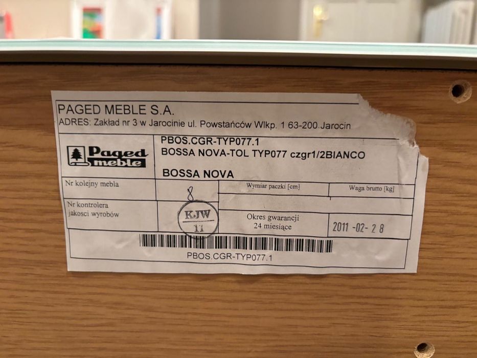 Mebel Paged - toaletka z kolekcji Bossa Nova